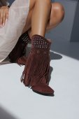 Botine Brown tinte franjuri
