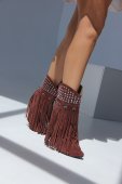 Botine Brown tinte franjuri