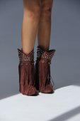 Botine Brown tinte franjuri