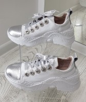 Pantofi Sport Lida White Silver